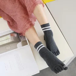 New Cotton Woman Five Finger Socks Female Toe Socks Harajuku Toe Separator Sox Streetwear Autumn Winter 5 Toe Socks