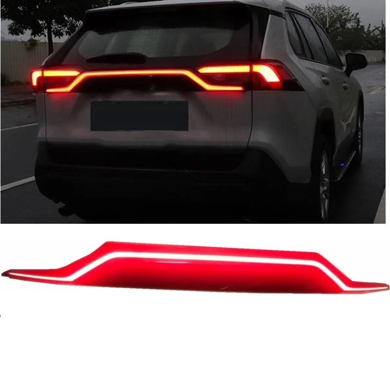 

auto accessories exterior led lights rear brake high addtional turn signal lights lightting fit for RAV4 RAV 4 2020 warm light