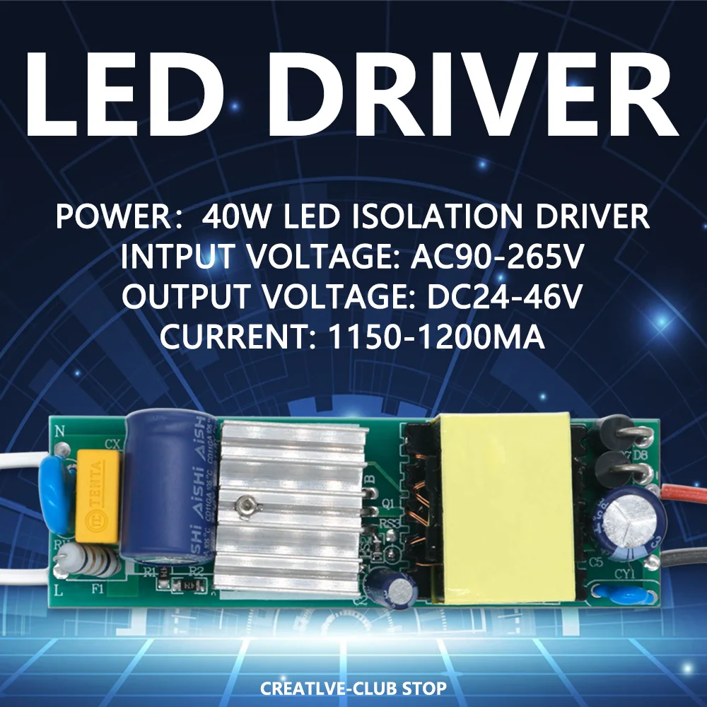 LED Driver No Flicker 40W 50W DC24-46V Power Supply Constant Current Control Lighting Transformer Bare board For LED Diode Lamp