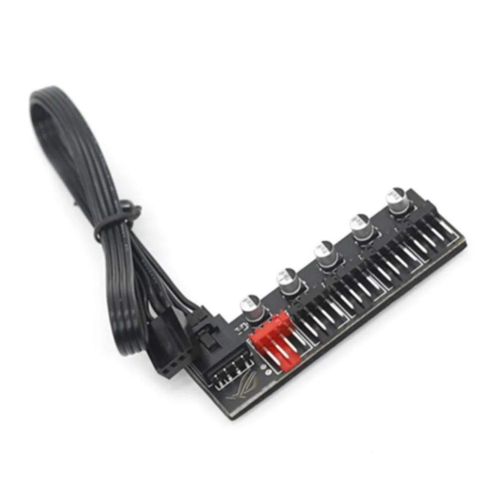 5พอร์ต PC Fan Hub Splitter ความเร็วสูง Controller Adapter สำหรับ4 Pin PWM พัดลมระบายความร้อนคอมพิวเตอร์สายเชื่อมต่ออุปกรณ์เสริม