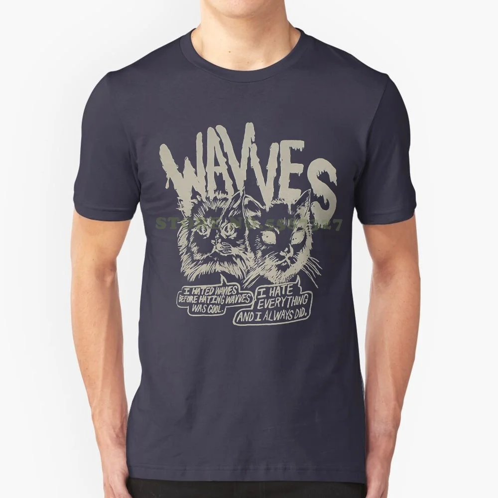 New Short Sleeve Round Collar Mens T Shirts Fashion Wavves Mens Cynical Cats Slim Fit T Shirt