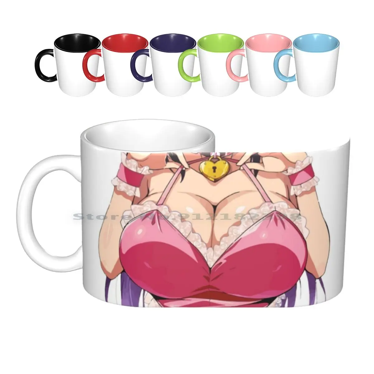 Maken Ki-Ayama Ceramic Mugs Coffee Cups Milk Tea Mug Hentai Boob Sempai Manga Tokyo Kawaii Anime Breast Maken Ki Makenki High