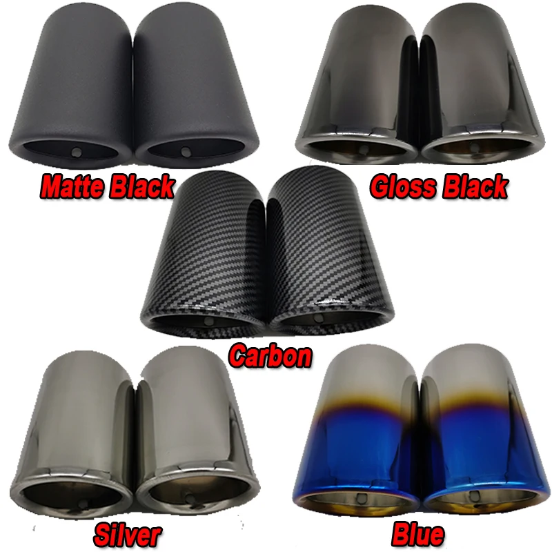 For Audi A4 B8 A3 8V 8P A1 Q5 Volkswagen VW Passat B7 CC Tiguan Car Exhaust Pipe Muffler Tip Cover Car Styling Accessories