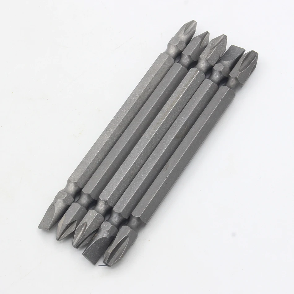 5Pcs/Lot Double Head Phillips Slotted Screwdriver Bits Electric Screwdriver Tools 65mm 100mm