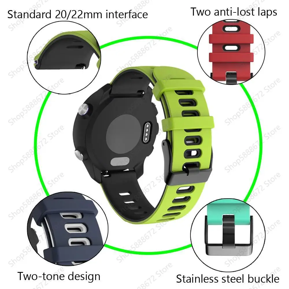 Tali silikon 20/22mm untuk Xiaomi Huawei, Amazfit GTS 2 2e 3 4/GTR 42mm Bip gelang jam tangan pintar pengganti Amazfit Neo