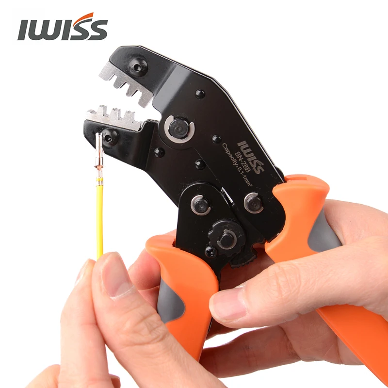 IWISS SN-28B Crimping pliers crimper Tool 0.1-1.0mm ²AWG28-18 Dupont Pins for 2.54mm 3.96mm KF2510 connector