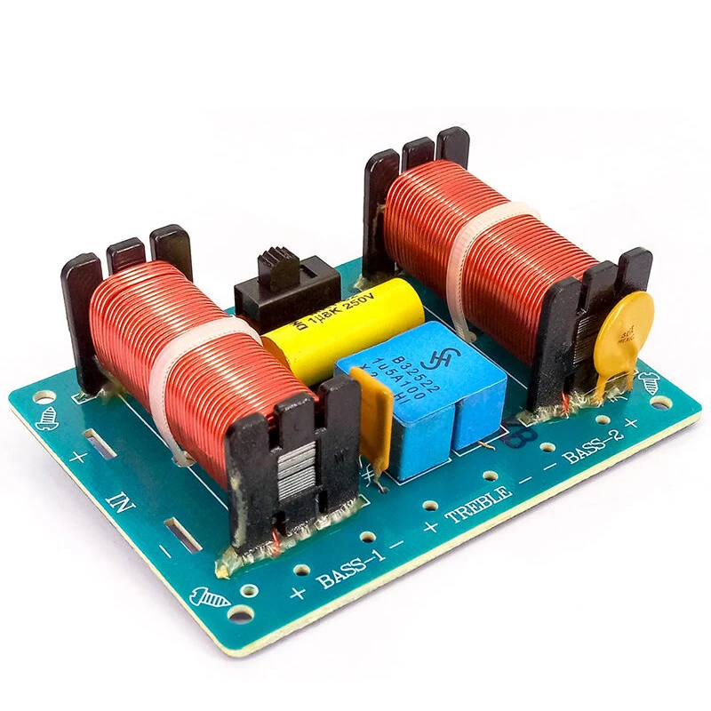 2pcs 100W High-Low 2 Way 3 Unit Double Bass Hi-Fi Audio Speaker Frequency Divider Crossover Filters