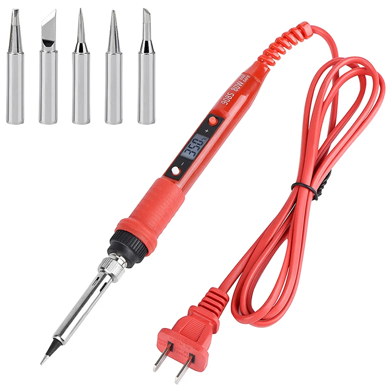 

JCD Electric Soldering iron 80W LCD display Adjustable Temperature 220V Solder iron With quality soldering Iron Tips kits 908S