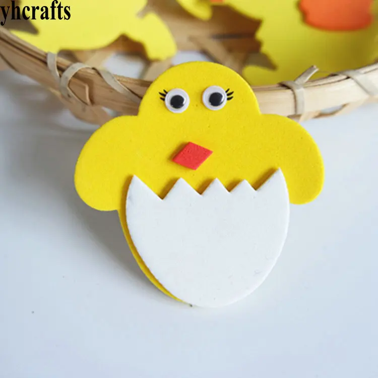 10PCS/LOT,3D Chicken foam stickers Spring  easter crafts Class Kindergarten decoration DIY toys Birthday gift Baby room ornament