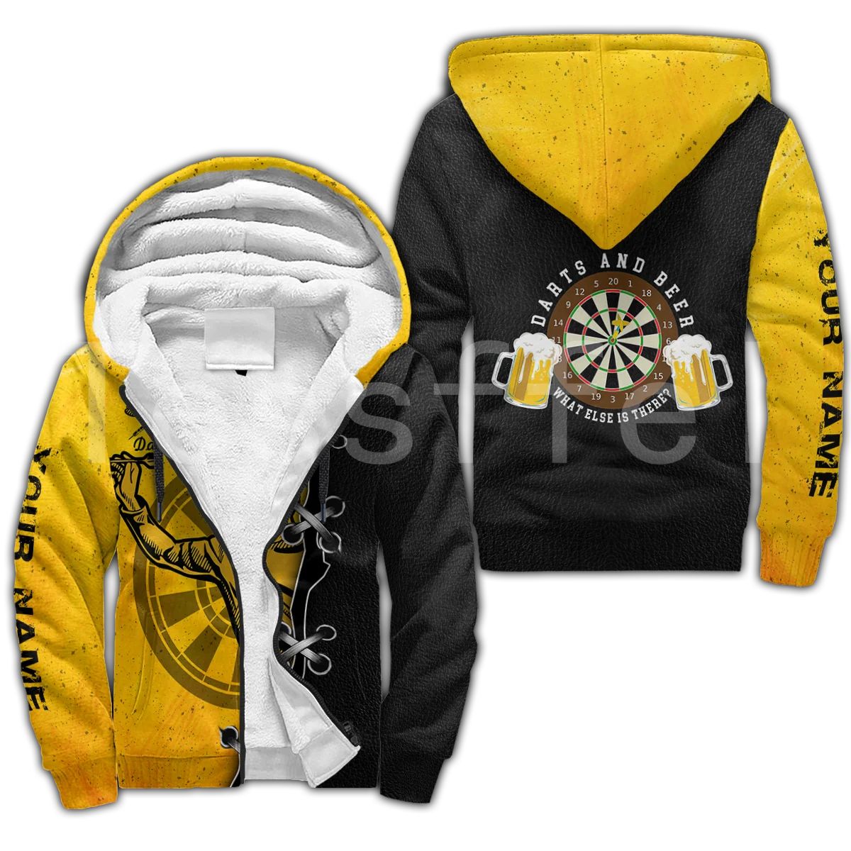 Tessffel Darts Player Sports 3D Printed 2022 New Fashion Winter Hooded Fleece Warm Hood Thick Coat Zipper Men Hoodies Jacket D33