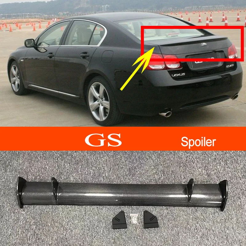 GS 2005-2011 Real Carbon Fiber / FRP GT-style Car-styling Sporty Rear Trunk Wing Spoiler for Lexus GS 2005-2011 Sedan