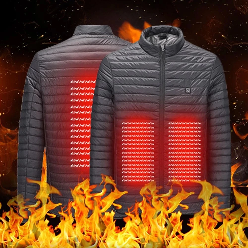 

Men Electric Smart Heated Jacket Waistcoat Warm Coat Feather Clothes Thermal Jacket Winter Heating Clothes USB Interface