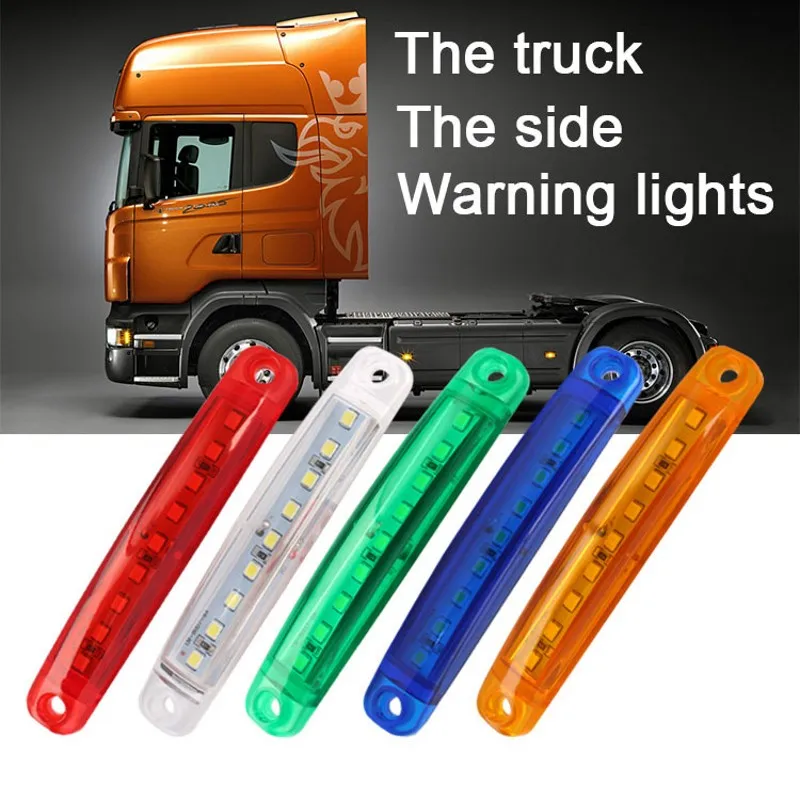 Truck Trailer Side Marker Indicators light Car Signal Brake Rear Warning Tail Light 9 LEDs 12V 24V Warning Lamp Bus Taillight