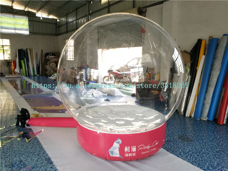 Sale of 2 meters diameter Christmas inflatable snowballs, PVC transparent display balls, decorative inflatable snowballs.