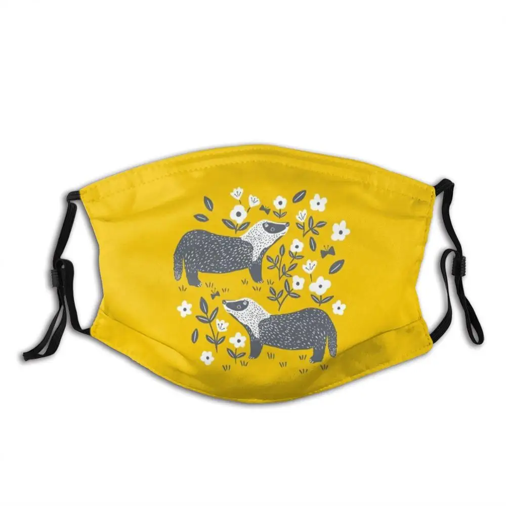 

Badgers Adult Kids Anti Dust Filter Diy Mask Badgers Badger Yellow Yellow And Gray Cute Badgers Badger Lover Animals Badger