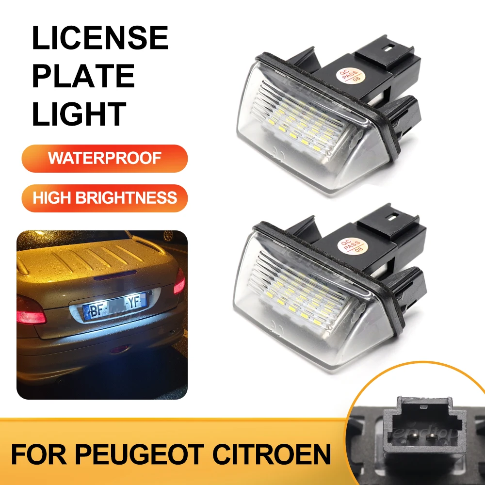Para citroen c3 c4 c5 berlingo saxo xsara picasso para peugeot 206 207 306 307 308 5008 carro led placa de licença luz número lâmpadas