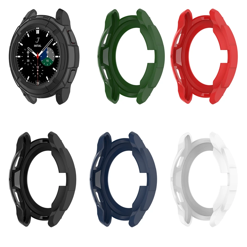 For Samsung Galaxy Watch 4 Classic 42mm 46mm Case Cover Soft Silicone All-Around Protective Cases Shell Frames