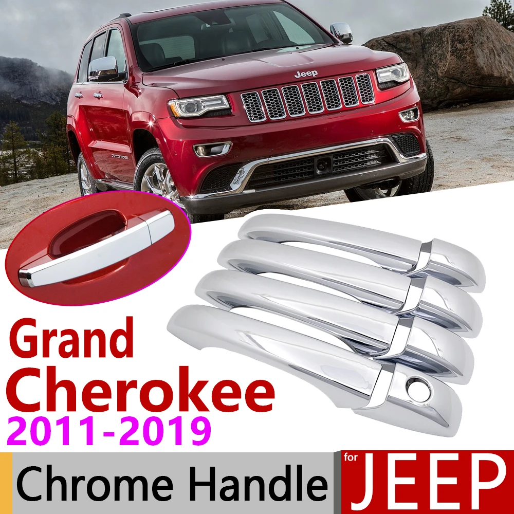 

for JEEP Grand Cherokee WK2 2011~2019 Chrome Door Handle Cover Car Accessories Stickers Trim Set 2012 2013 2014 2015 2017 2018