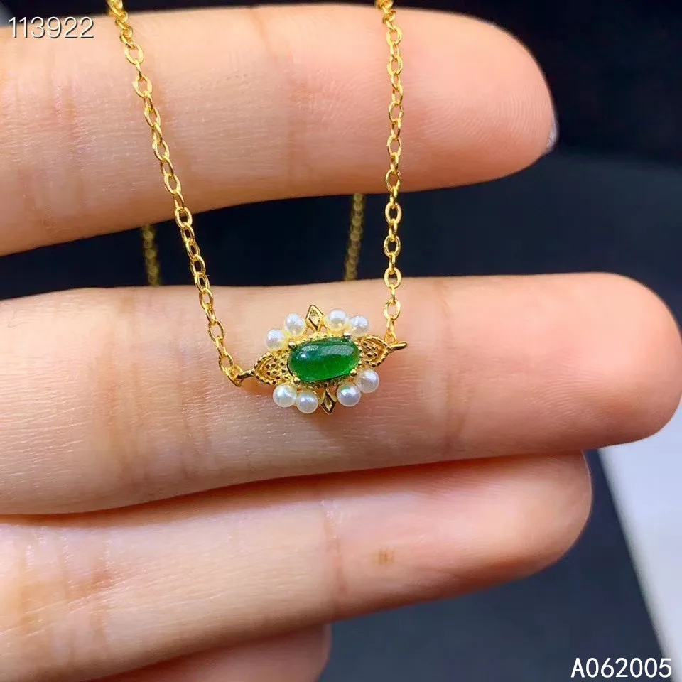 KJJEAXCMY Fine Jewelry 925 Sterling Silver inlaid gemstone Emerald women's hand bracelet fashion support test hot selling