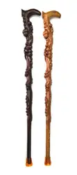 Hand carving A cane Chicken Wing Wood walking sticks Black Sandalwood Shoutao Integrated Crutches Red Wood Carving Crutches