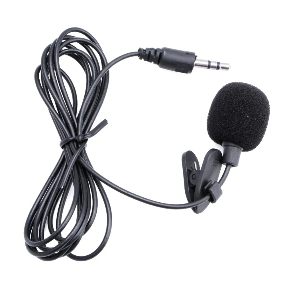 Podofo Car Radio RCA Output Aux-in Adapter Cable With External Microphone
