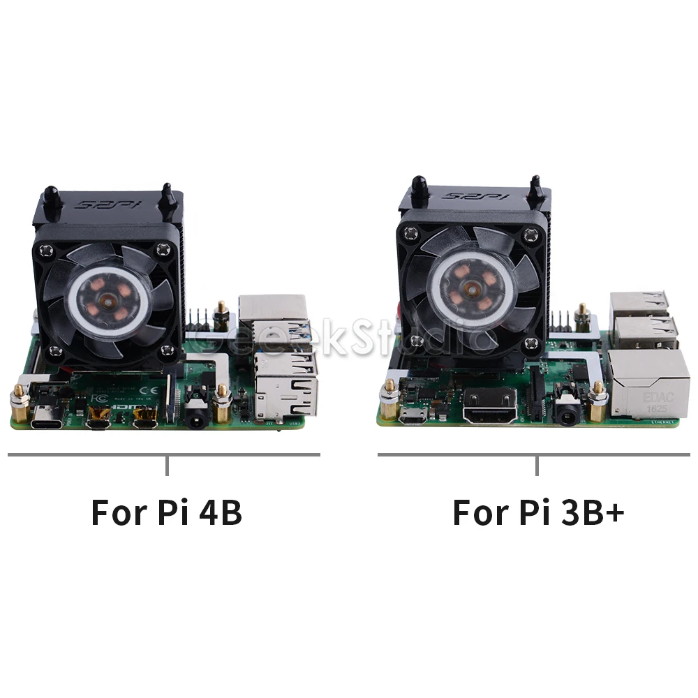 Picture 5: Black ICE-Tower CPU Cooling Fan Super heat dissipation 7 Colours Light Bracket 5-layer Case Shell for Raspberry Pi 4B / 3B+