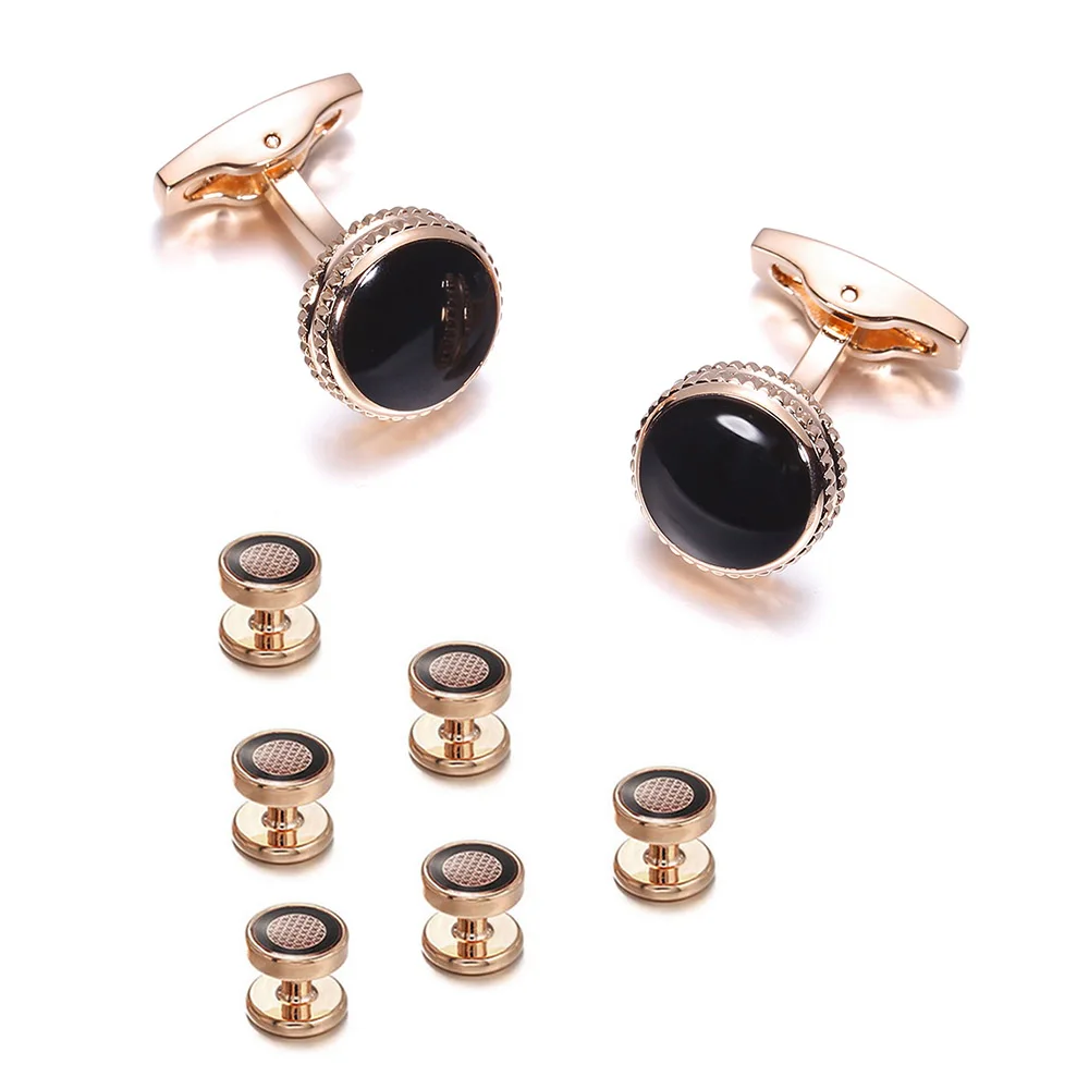 VAGULA Spinki Cufflink Stud in 8pcs Set Classic Gemelos Tuxedo Collar Stud S26