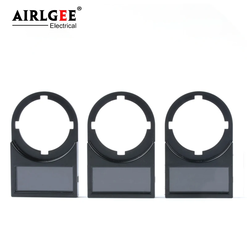 Interruptor de botón negro de alta calidad, accesorios de luz indicadora, marco de etiqueta, marco de señal, push-pull, 25x11, 22mm, 10/Uds.