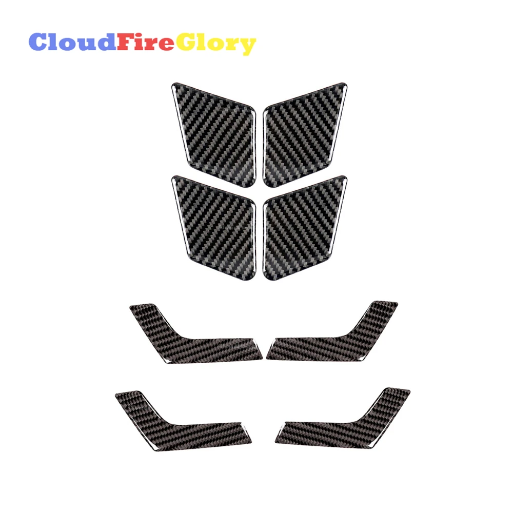 CloudFireGlory 4Pcs For Mercedes C- Class W204 2007 2008 2009 2010 2011 2012 2013 Carbon Fiber Inner Door Handle Cover Trim