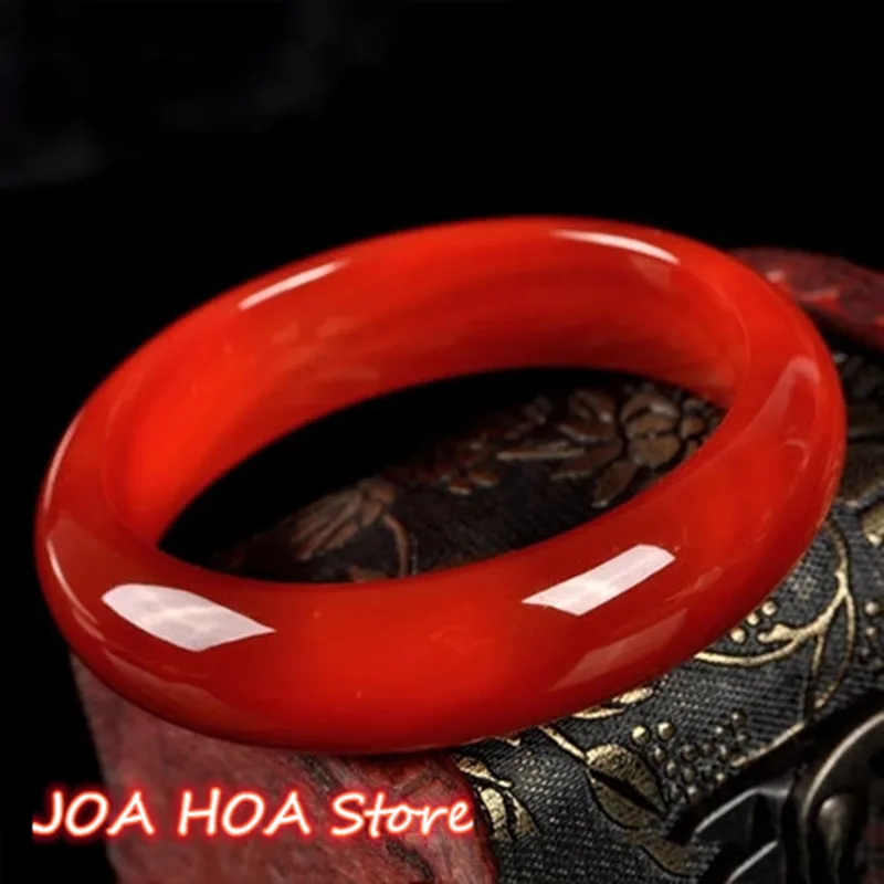 Natural Hand Carved Red Agate Jade Jewelry Ruby Bracelet