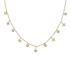 promotion cz star charm choker necklace gold silver color 2020 new hot wholesale trendy women jewelry