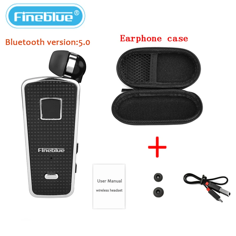 Fineblue F970 Pro Mini Portable in-ear 10 hours Bluetooth 5.0 neck clip telescopic type business Sport Earphone Vibration