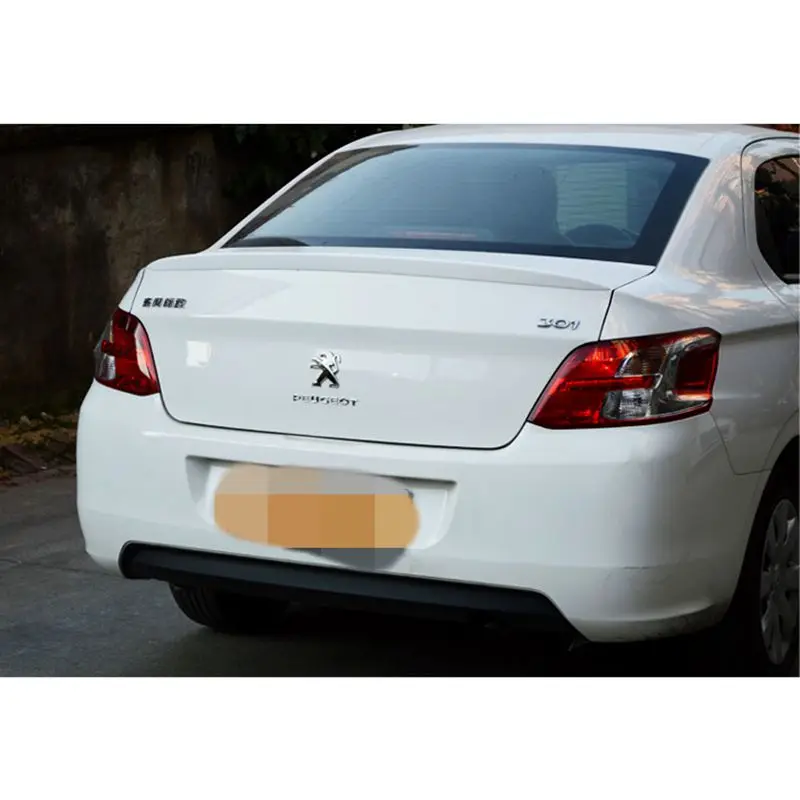 For Peugeot 301 Spoiler High Quality ABS Material Car Rear Wing Primer Color Rear Spoiler for Peugeot 301 Spoiler 2013-2015