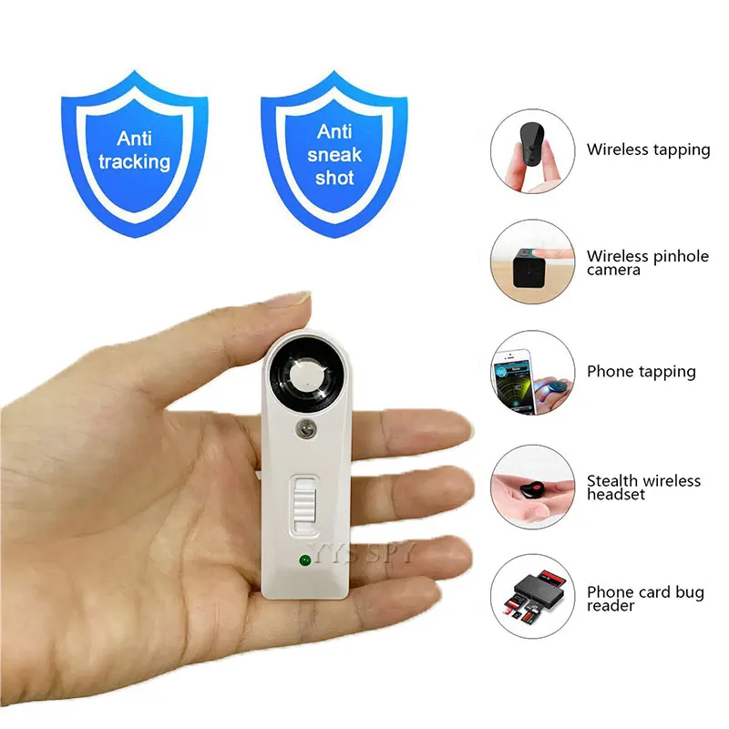 Neue Mini Anti Spy Versteckte Kamera Detektor RF Signal Laser Infrarot Erkennen Optische Objektiv Abhören Wireless Cam Bug Gadget Finder