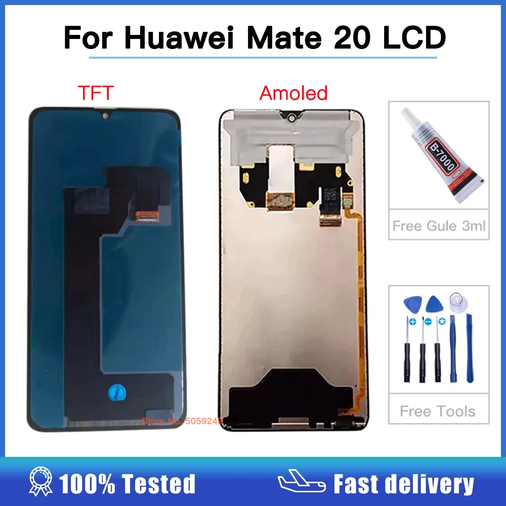 6.53 pouces d\'origine pour Huawei Mate 20 Mate20 HMA-AL00 HMA-L09 HMA-L29 HMA-TL00 LCD écran tactile Hébergements eur assemblée