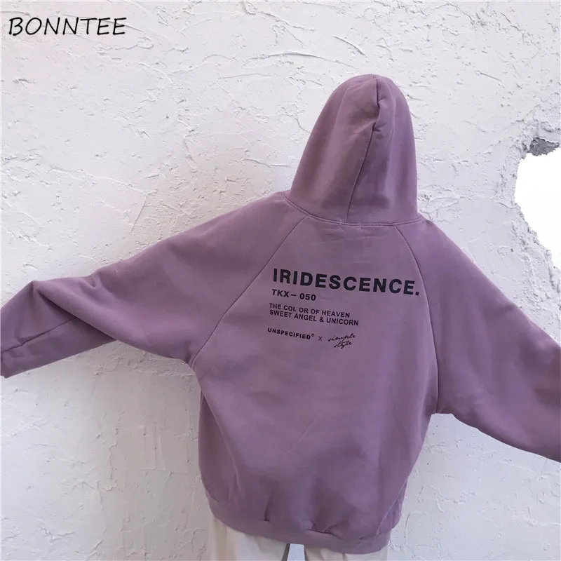 Hoodies feminino inverno elegante na moda lazer com capuz sólido pulôver das mulheres estudantes carta impresso manga longa das senhoras camisolas