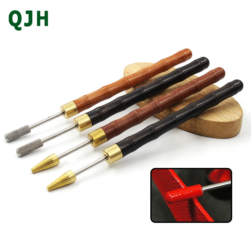 

DIY Leather Craft Edge Oil Treatment Tool Tip Roller Pen Wallet Edge Leather Oil Painting Accessories Tool Sandalwood handle