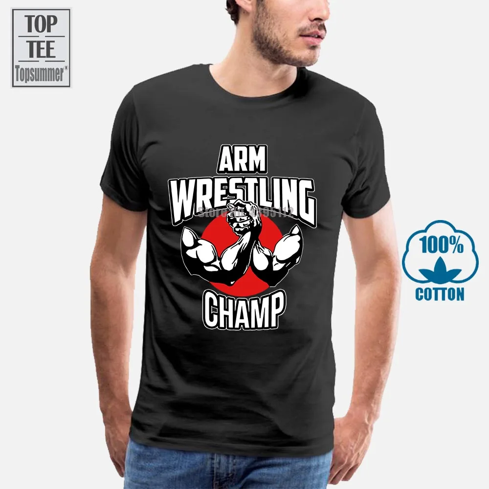 

Men Tshirt Arm Wrestling Champ T-Shirt Arm Wrestler Tee Shirt Cool Printed T-Shirt Tees Top