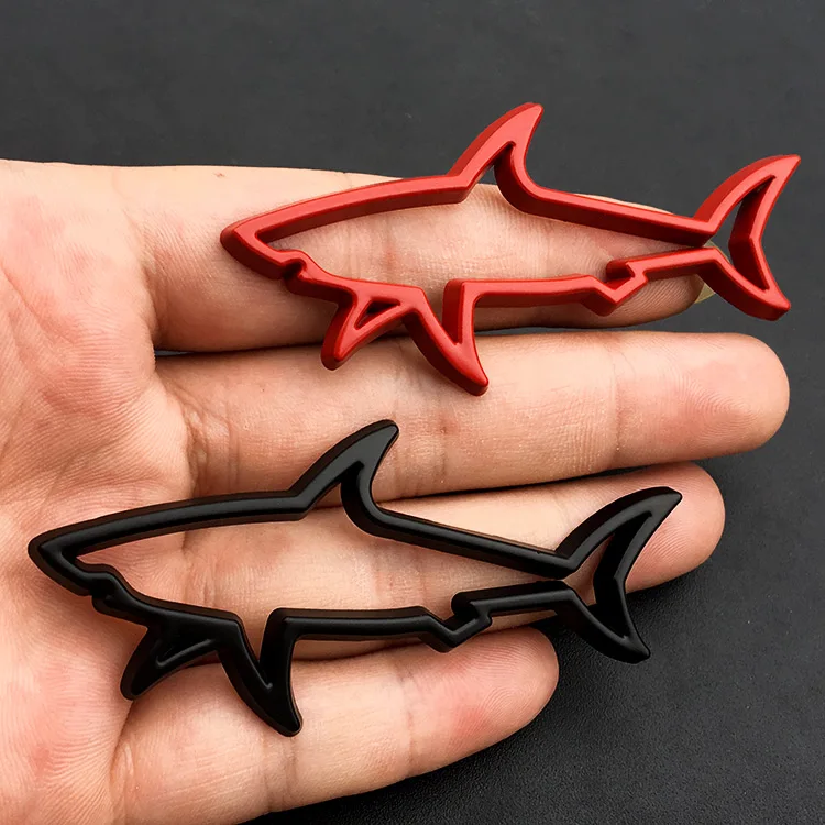 1pcs 3D Metal Car Styling Sticker Hollow Fish Shark Emblem Badge Decals Automobiles Motorcycle Computer Fuel Car Accessories