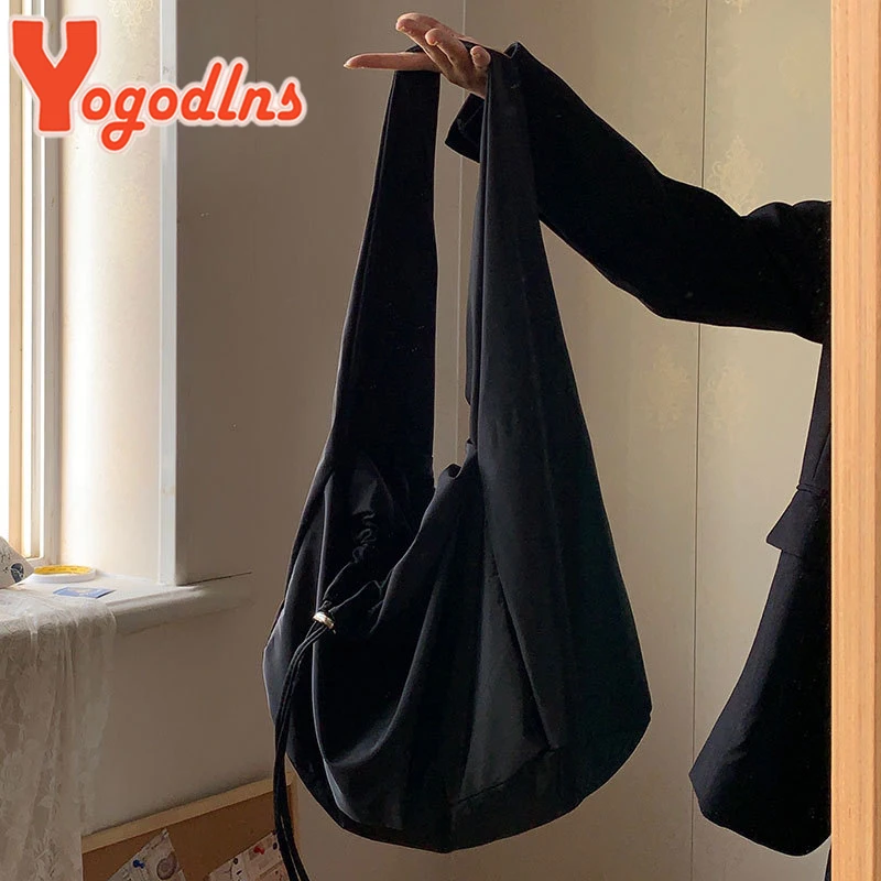 Large Capcaity Nylon Shoulder Bag Female Travel Light Tote Bag Casual Solid Color Crossbody Bag Designer Hobo Bag Purse