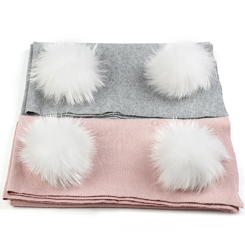 Geebro Appena Nato Caldo di Lana Fasce Coperta di Viaggio Sacco a Pelo Coperta con 13 Centimetri Reale Pompon di Pelliccia Bambini Camera da Letto Del Bambino Swaddles Avvolgere