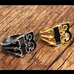 European and American stainless steel ring digital 13 titanium steel taro men's punk ring