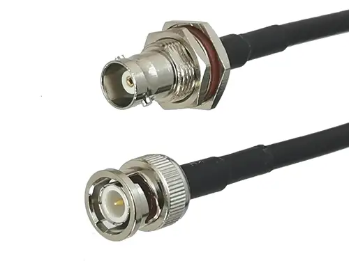 Imagen 2 del producto RG58 BNC hembra jack mamparo a conector macho BNC engarzado RF Cable Coaxial puente Pigtail para antena de Radio 6 pulgadas ~ 20M