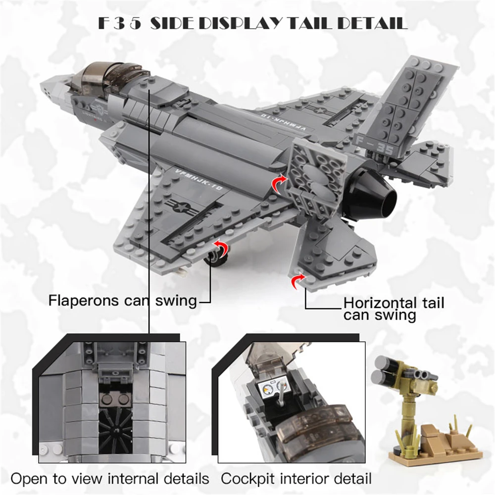 New Xingbao Military Series Construction F35 Lightning II Combat Aircraft Building Blocks MOC Bricks Fighter Model Kits Gifts