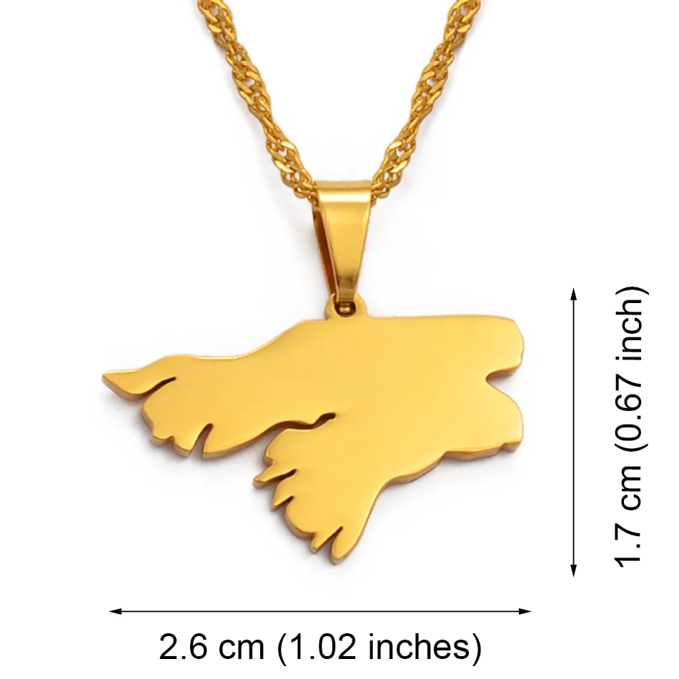 Anniyo Guinea Bissau Map Pendant & Necklace Gold Color African Countries Guine-Bissau Jewelry #024221