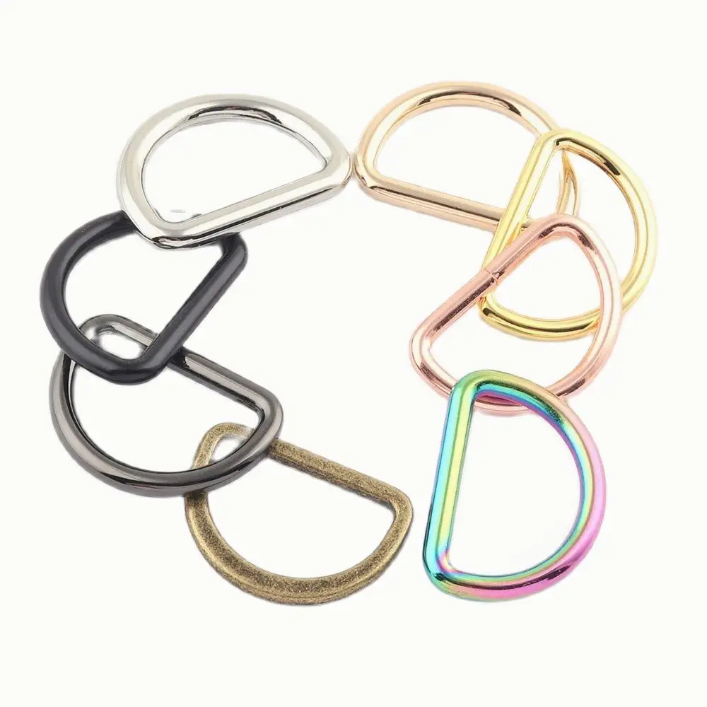 25mm Rainbow D Rings slide adjuster buckle,Metal D ring Belt strap Buckle,bag purse webbing clasp Handbag leather Hardware 10pcs