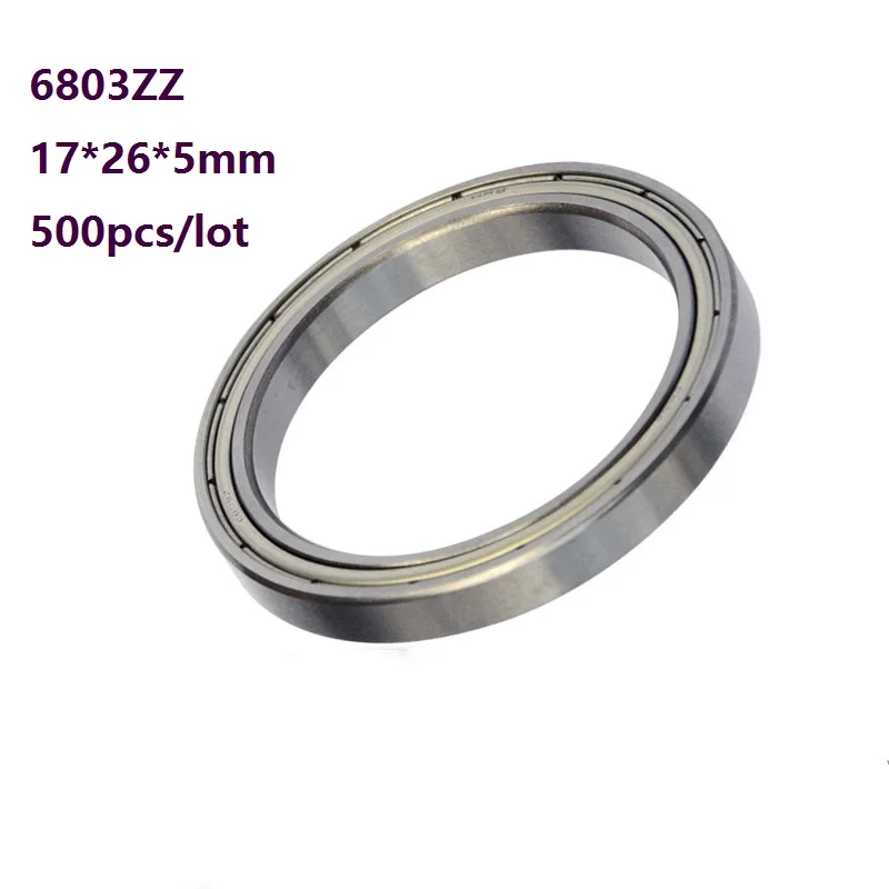 

500pcs/lot 6803ZZ 6803 ZZ 17*26*5mm Double metal cover Thin Wall Deep Groove Ball bearing Deep Groove Ball Bearing 17×26×5mm