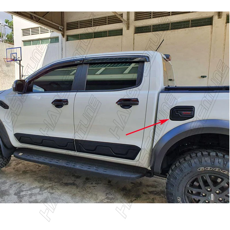 Hanssentune 4X4 1 Pc Matte Black Gas Tank Cover ABS Plastic Tank Cap For FORD RANGER RAPTOR