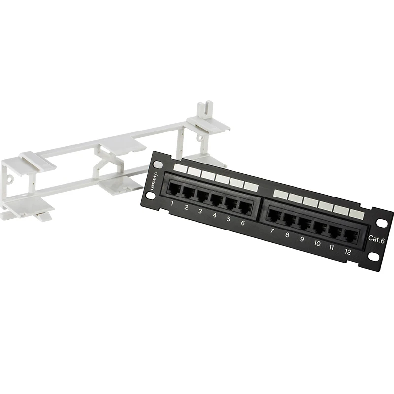 Imagem -06 - Linkwylan-rede Patch Panel Montagem em Rack com Rj45 Soquete 8p8c 10 12 Portas Cat6 1u Montagem em Rack Montagem na Parede 10