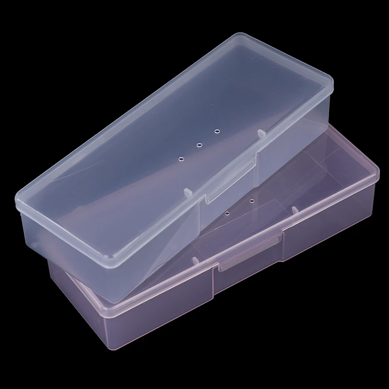 1PC Plastic Nail Tools Storage Box Nail Rhinestone Studs Decorations Brushes Buffer Files Grinding Container Holder Caseportable